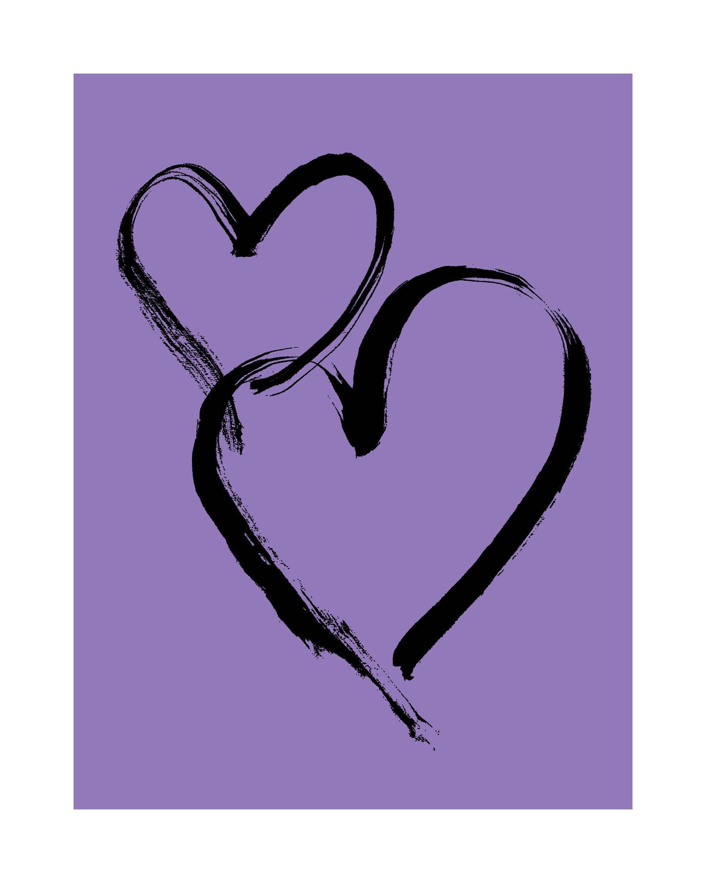 HEARTS - Black on Pale Purple