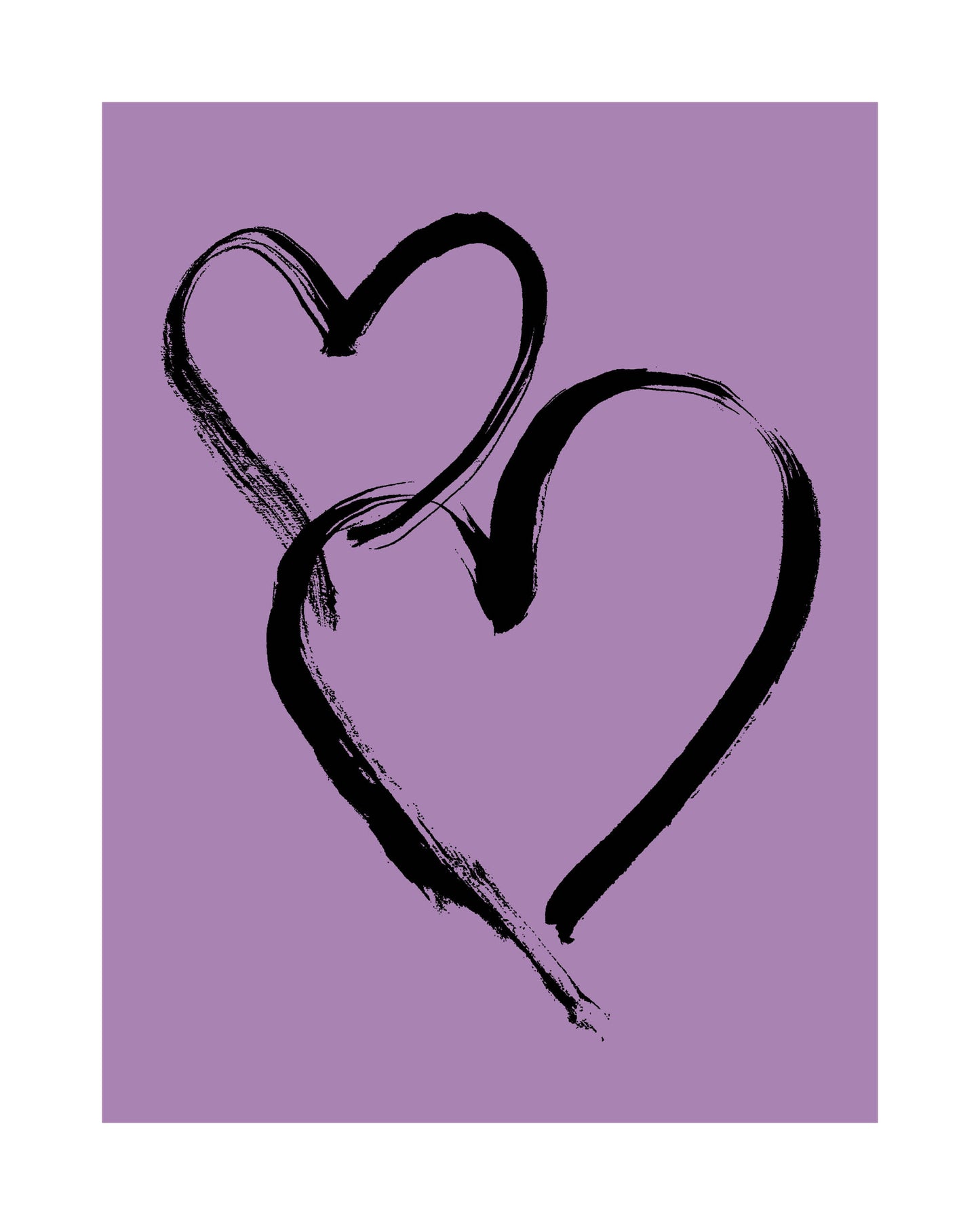 HEARTS - Black on Pale Violet
