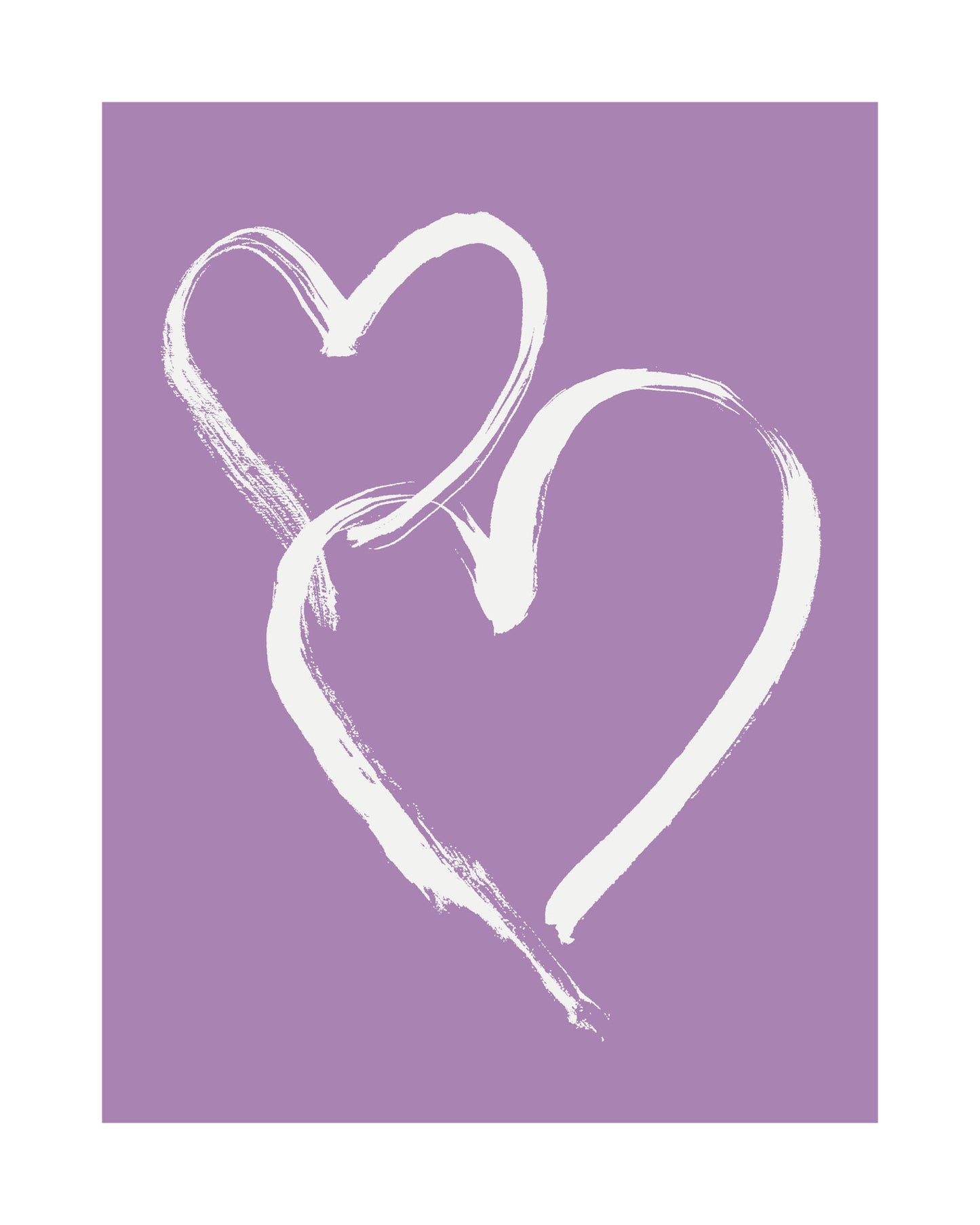 HEARTS - White on Pale Violet
