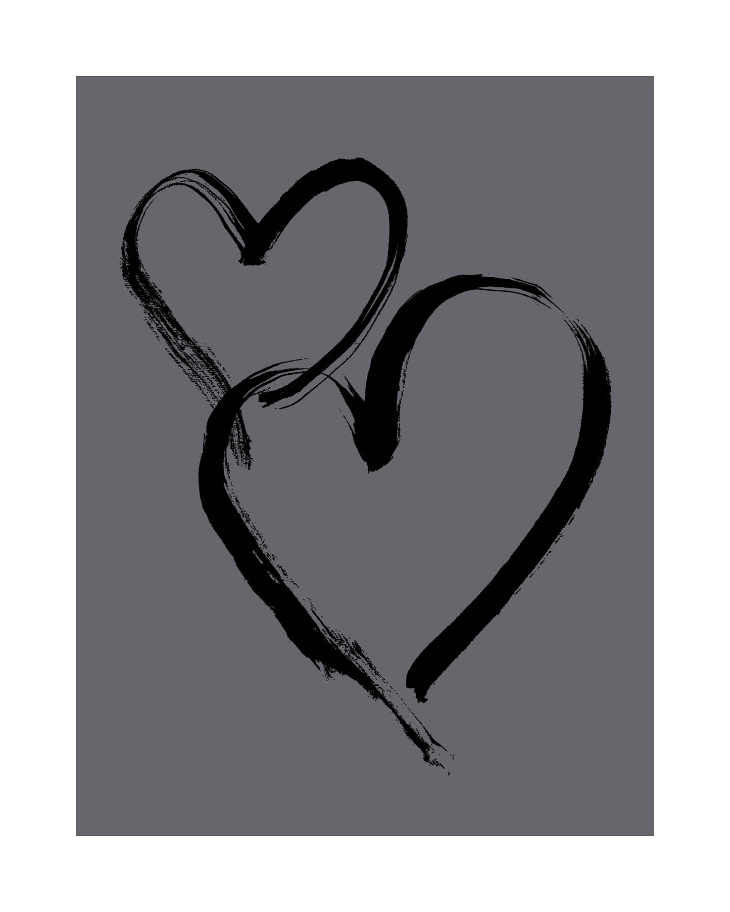 HEARTS - Black on Gray