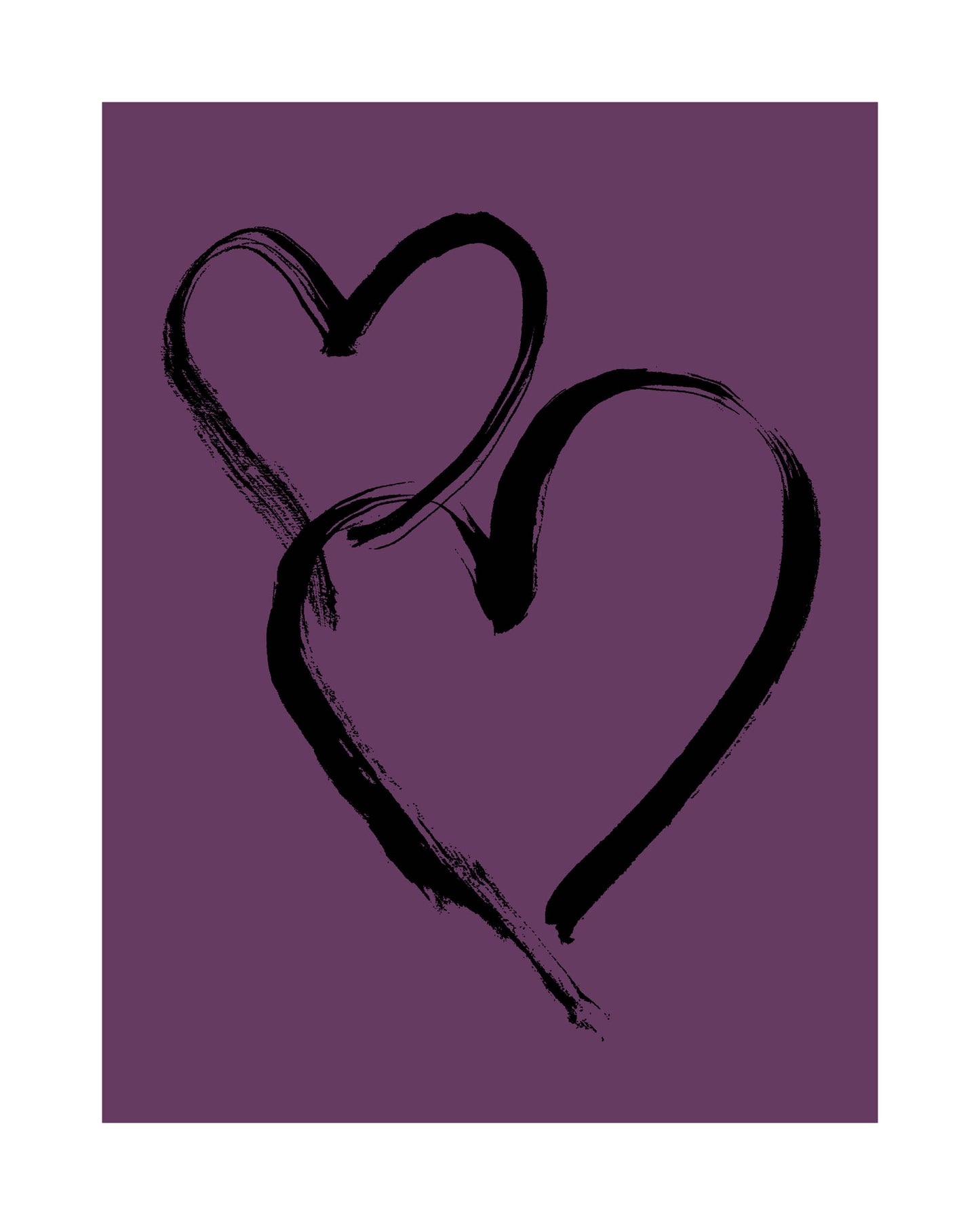 HEARTS - Black on Aubergine