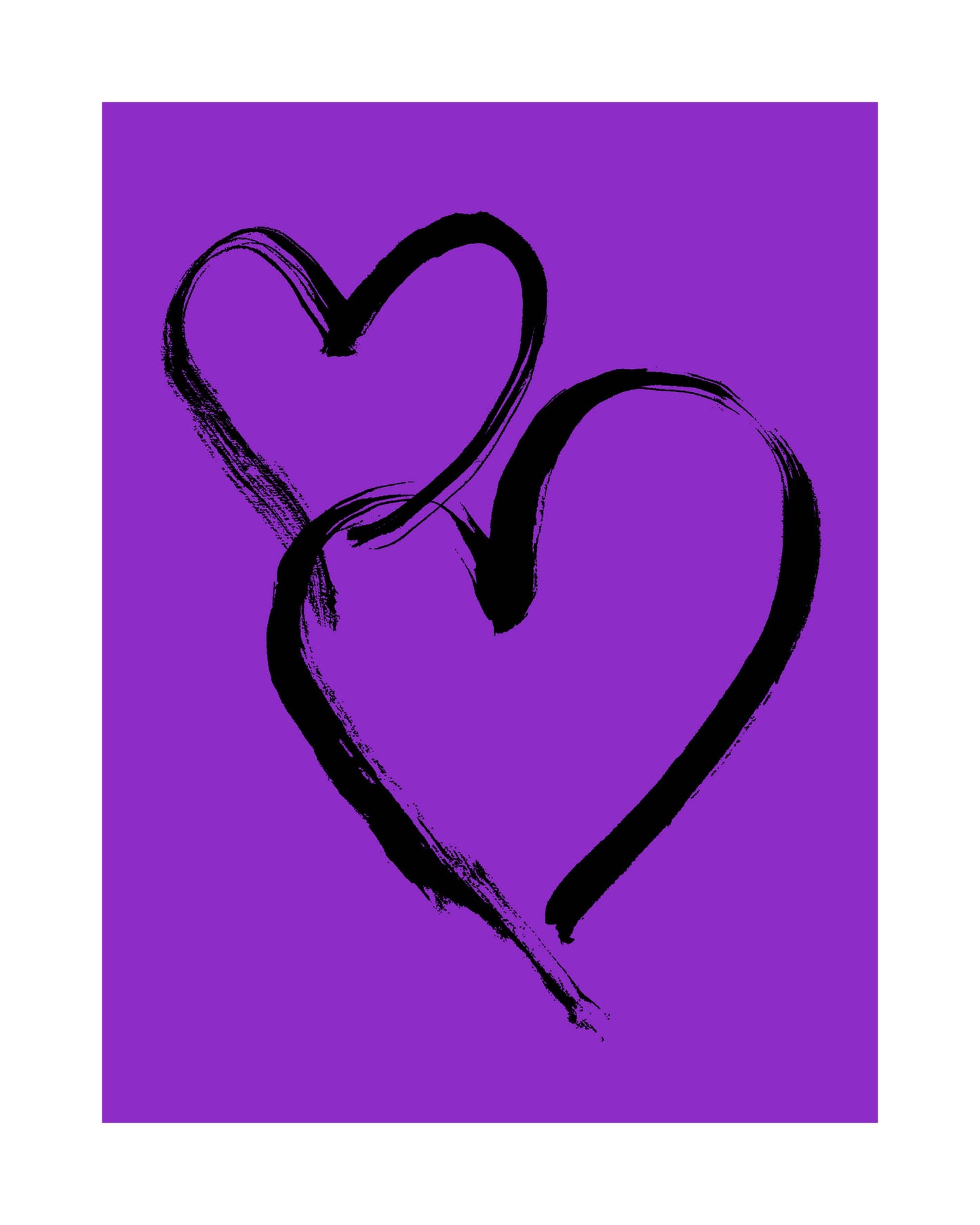 HEARTS - Black on Violet