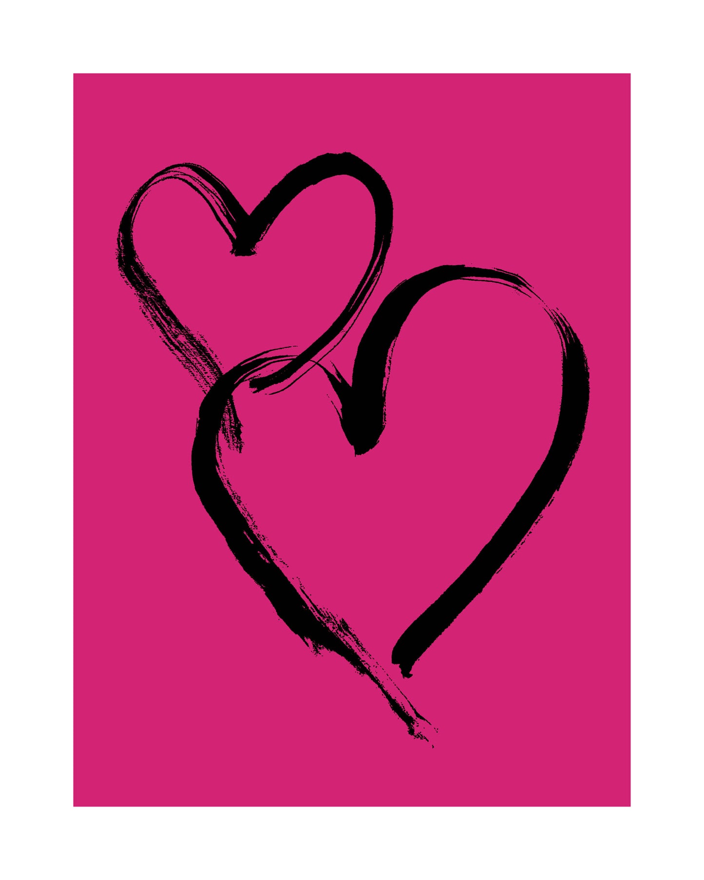 HEARTS - Black on Pink
