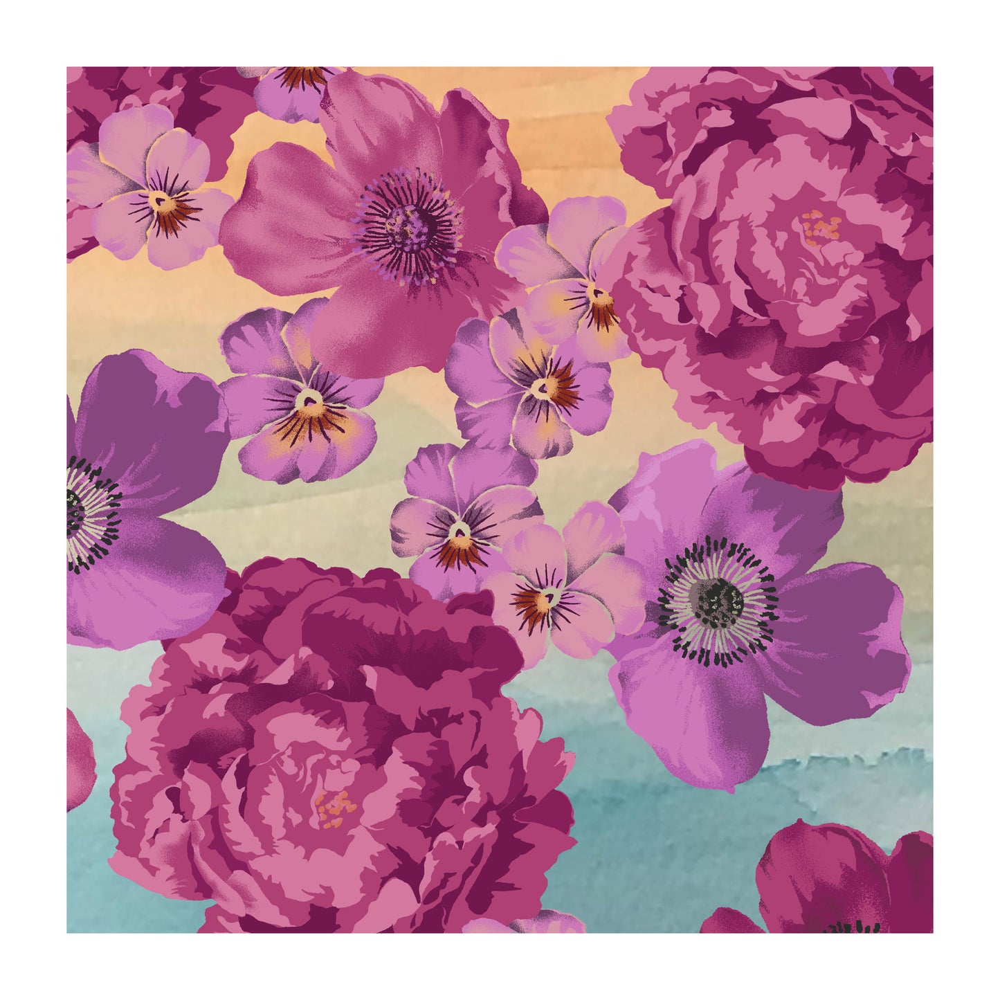 PANSIES AND PEONIES - Dawn