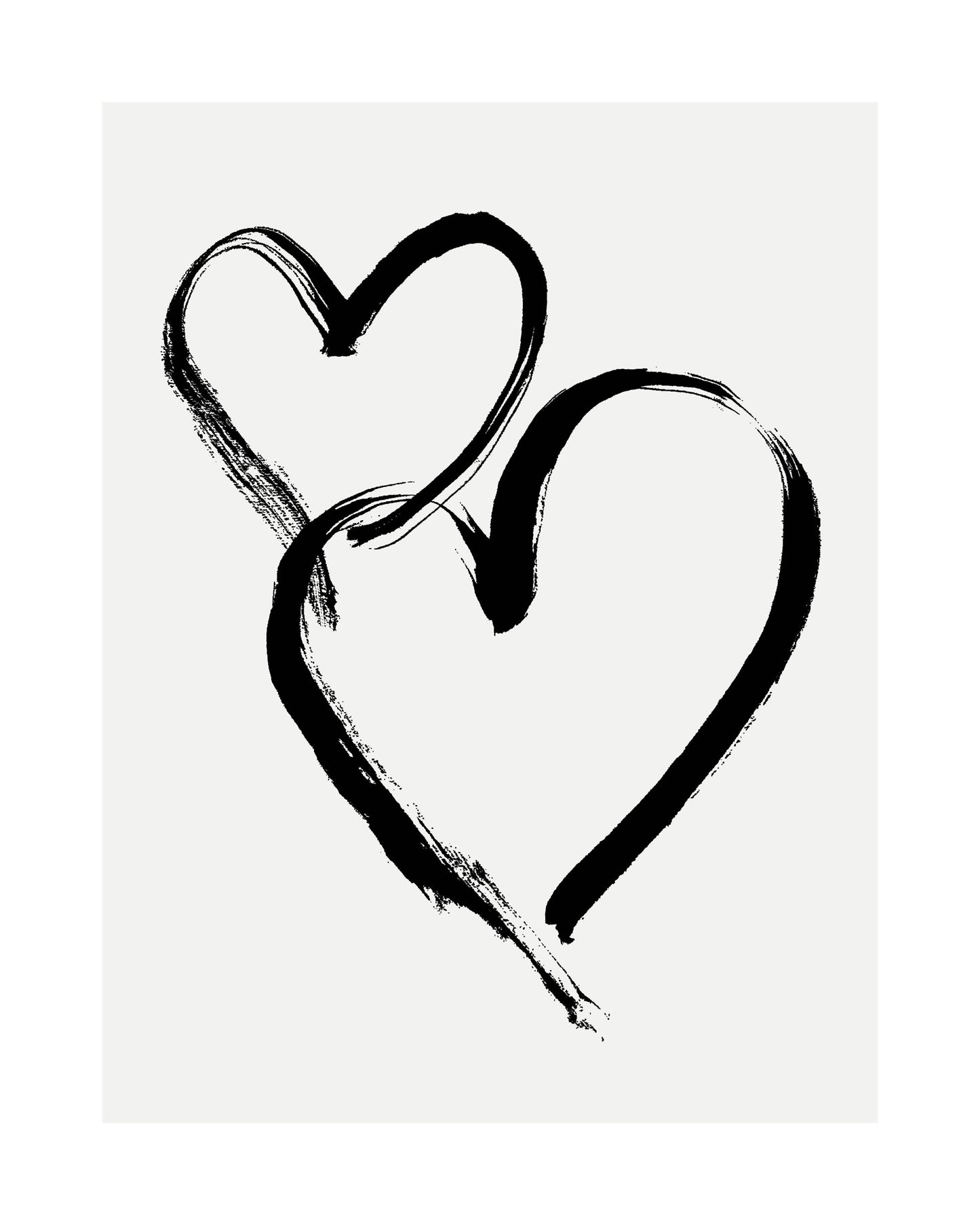 HEARTS - Black on White