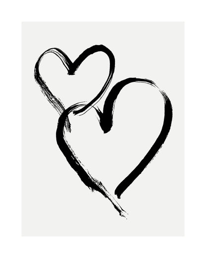 HEARTS - Black on White