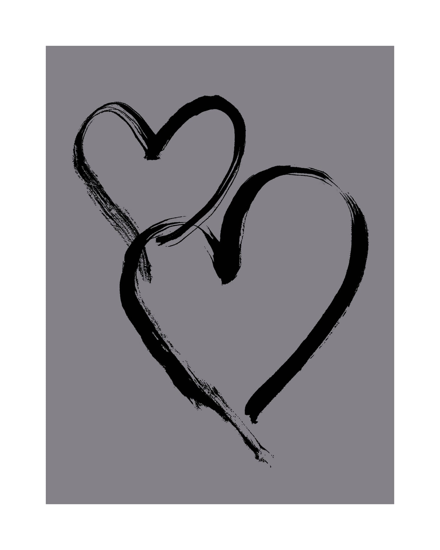 HEARTS - Black on Pale Gray