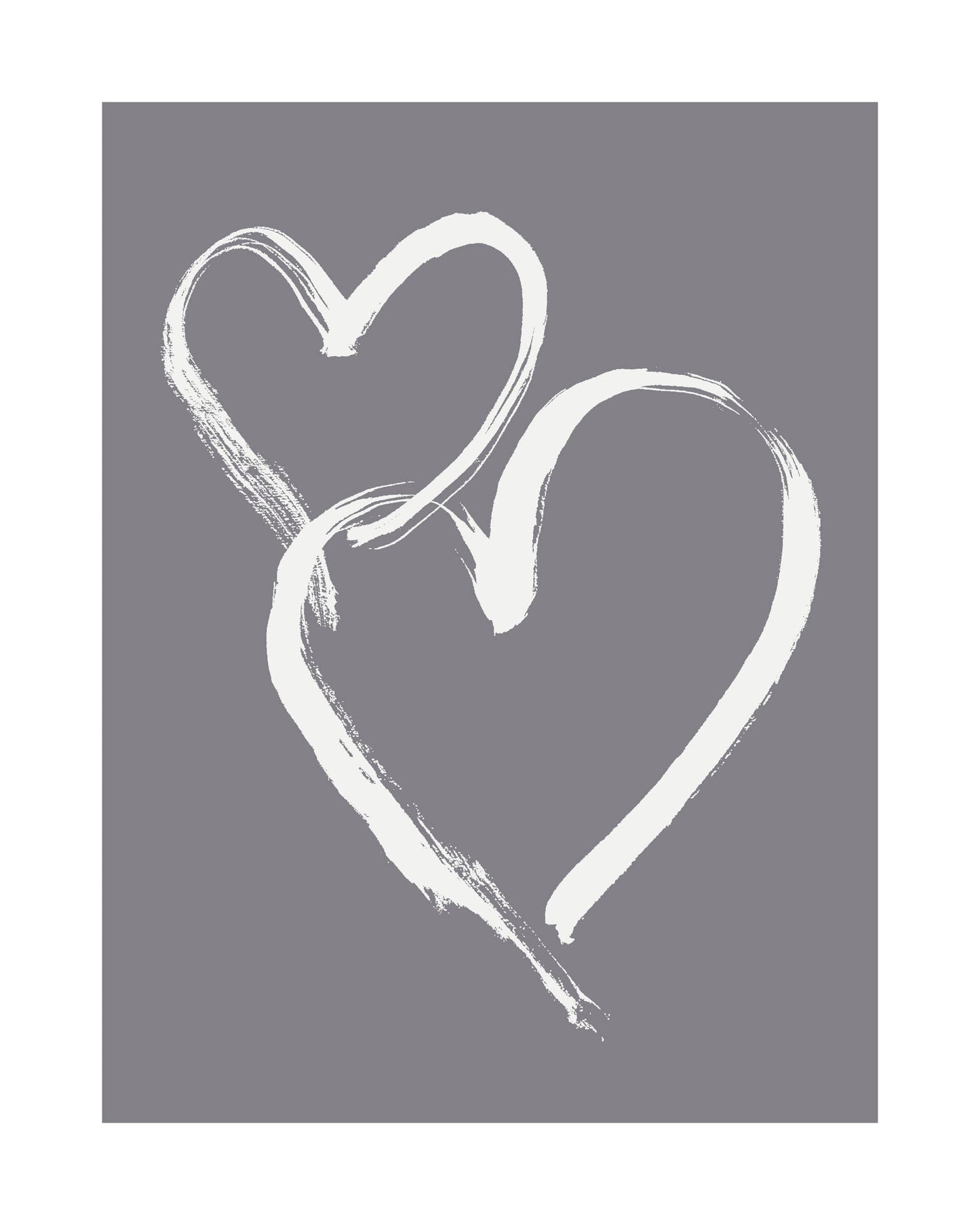 HEARTS - White on Pale Gray