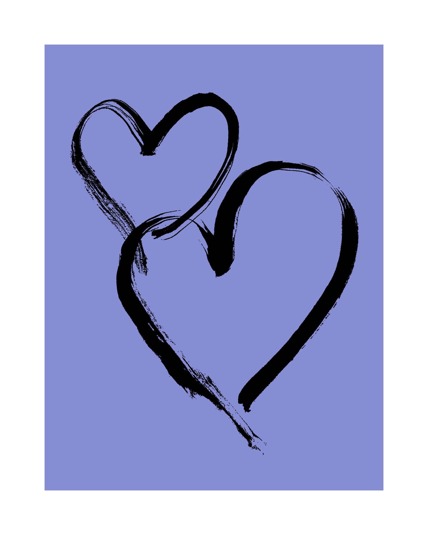 HEARTS - Black on Pale Blue