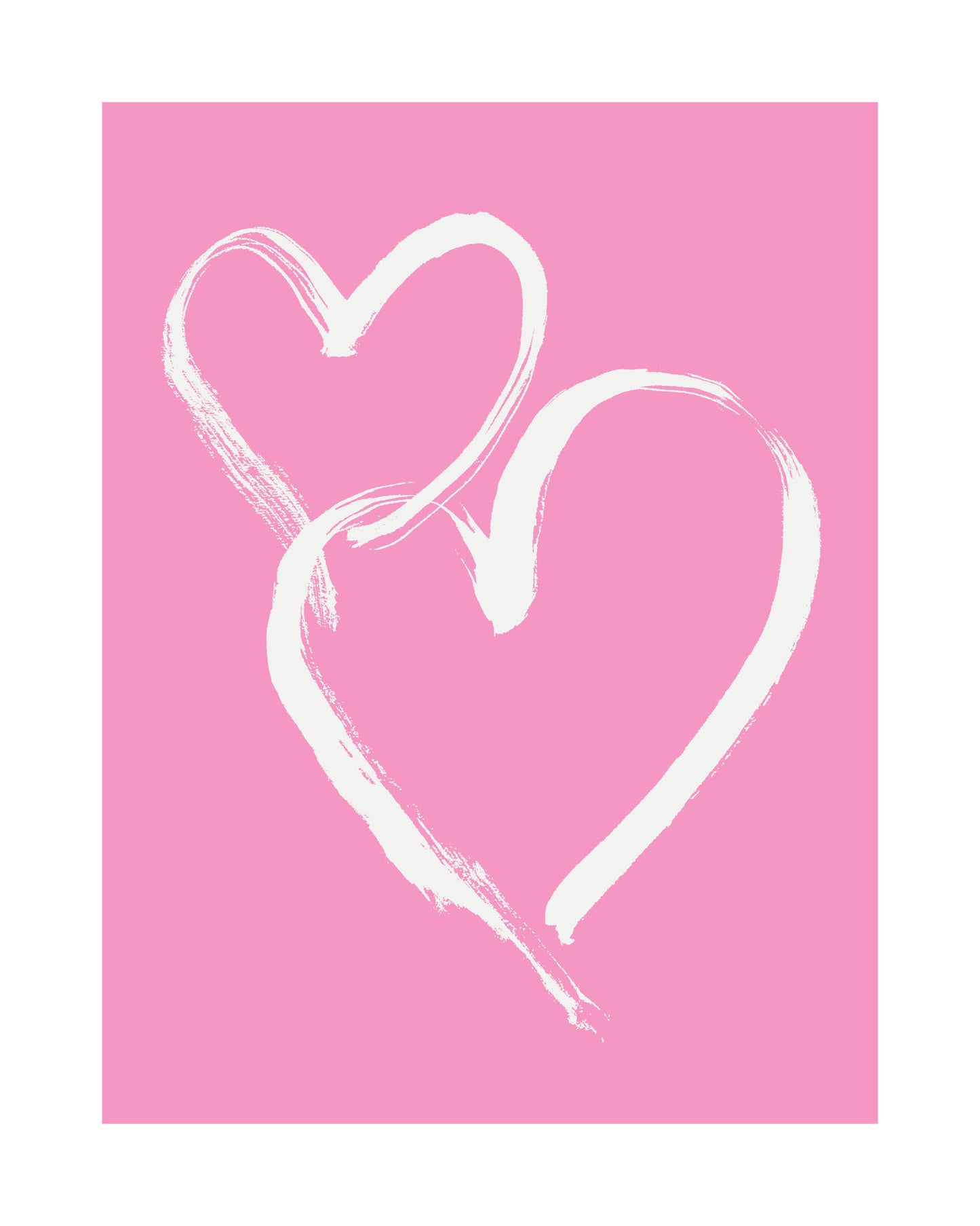 HEARTS - White on Pale Pink