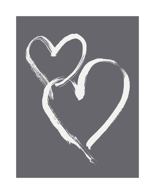 HEARTS - White on Gray