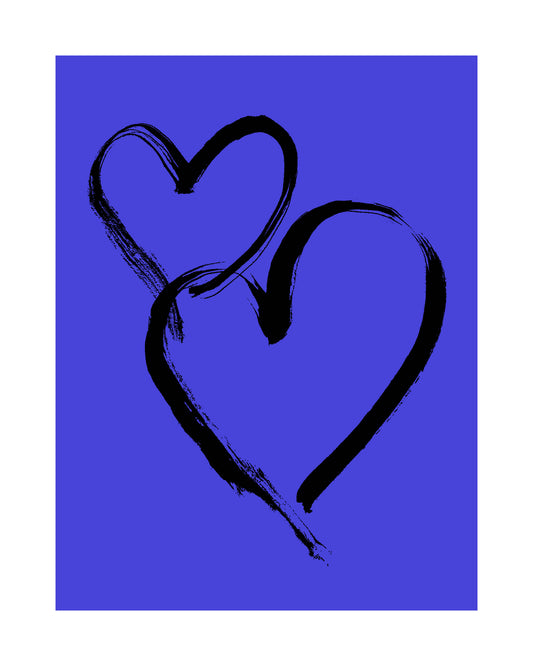HEARTS - Black on Blue