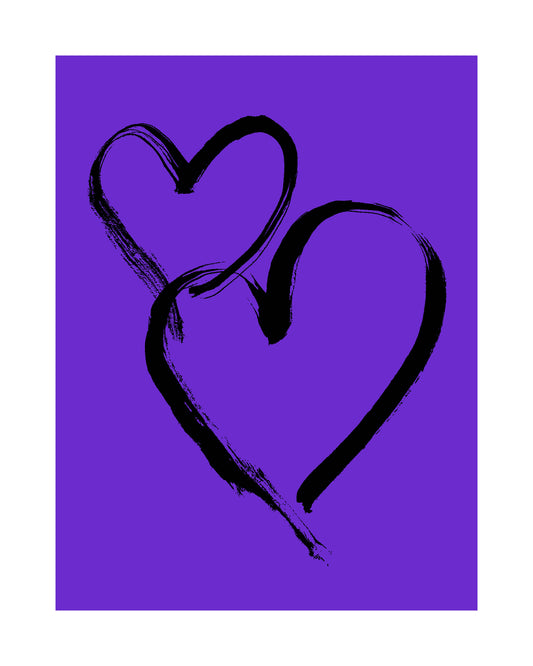 HEARTS - Black on Purple
