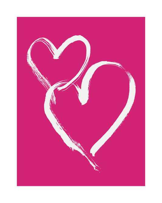 HEARTS - White on Pink