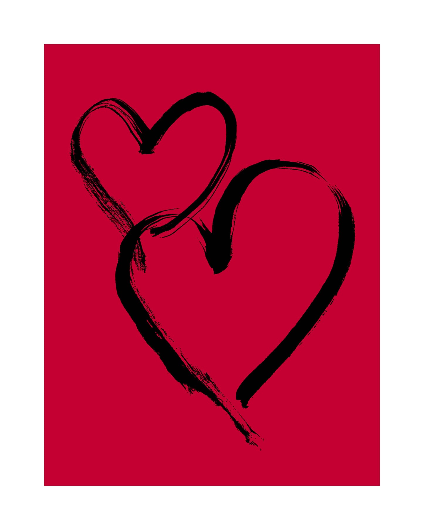 HEARTS - Black on Red