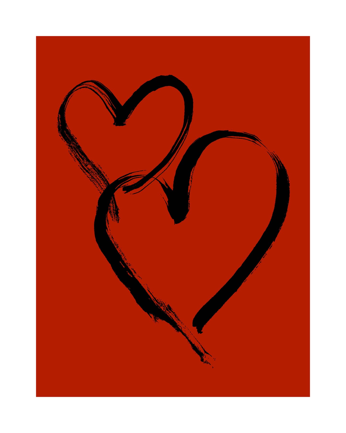 HEARTS - Black on Vermillion