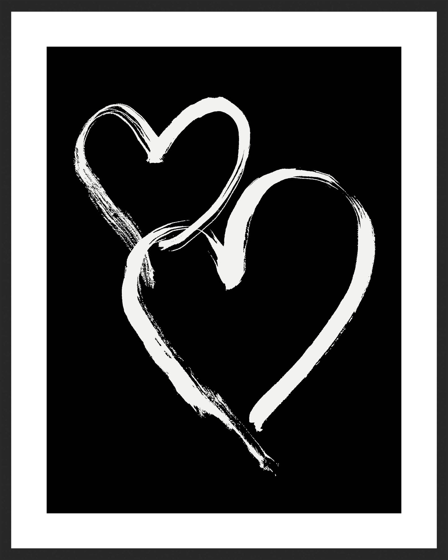 HEARTS - White on Black