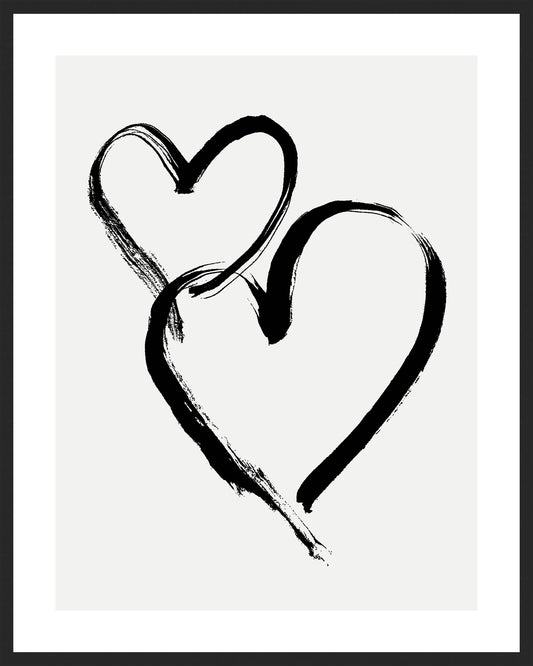 HEARTS - Black on White