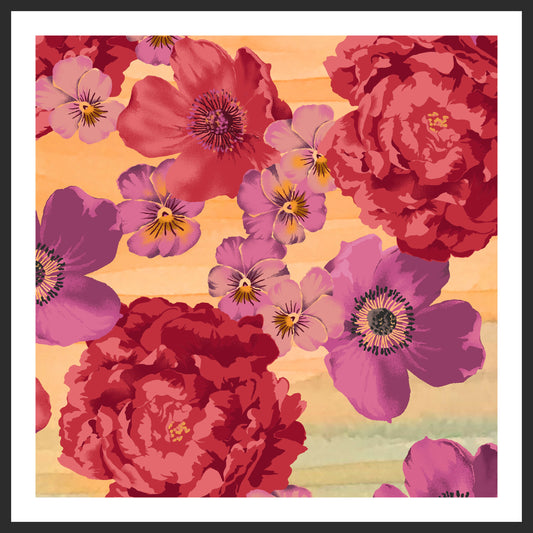 PANSIES AND PEONIES -Sunset