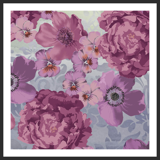 PANSIES AND PEONIES -Violet