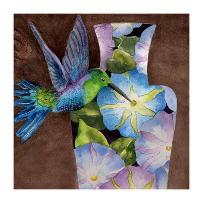 HUMMINGBIRD AND MORNING GLORIES